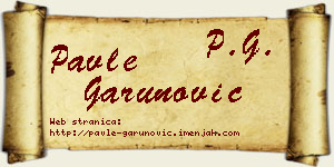 Pavle Garunović vizit kartica